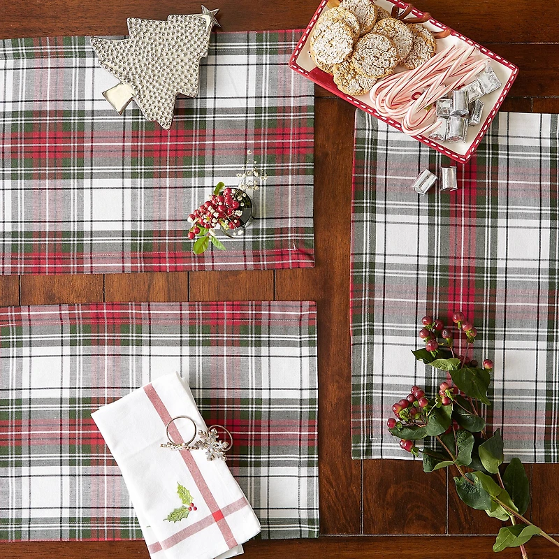 DII® Christmas Plaid Placemats, 6ct.