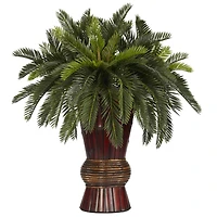 2.5ft Cycas Palm Tree in Bamboo Planter