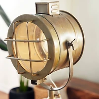 71" Brown Wood Industrial Floor Lamp