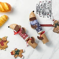 Glitzhome® 12PK 1.5"D x 10"H Dogs Christmas Party Crackers with Gift Contents