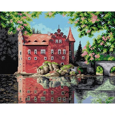 Orchidea Gobelin canvas for halfstitch without yarn Castle on the Water - Cervena Lhota (in Czech)