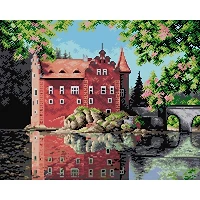 Orchidea Gobelin canvas for halfstitch without yarn Castle on the Water - Cervena Lhota (in Czech)