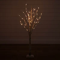 4ft. Pre-Lit Birch Artificial Christmas Tree, Warm White LED Lights