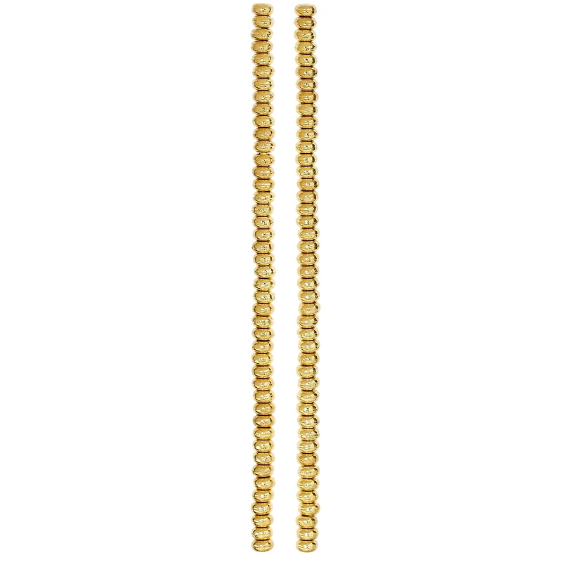 Gold Toned Metal Rondelle Beads, 4mm by Bead Landing™