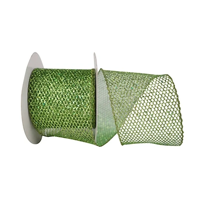 JAM Paper 4" x 25yd. Wired Grand Net Glitter Ribbon