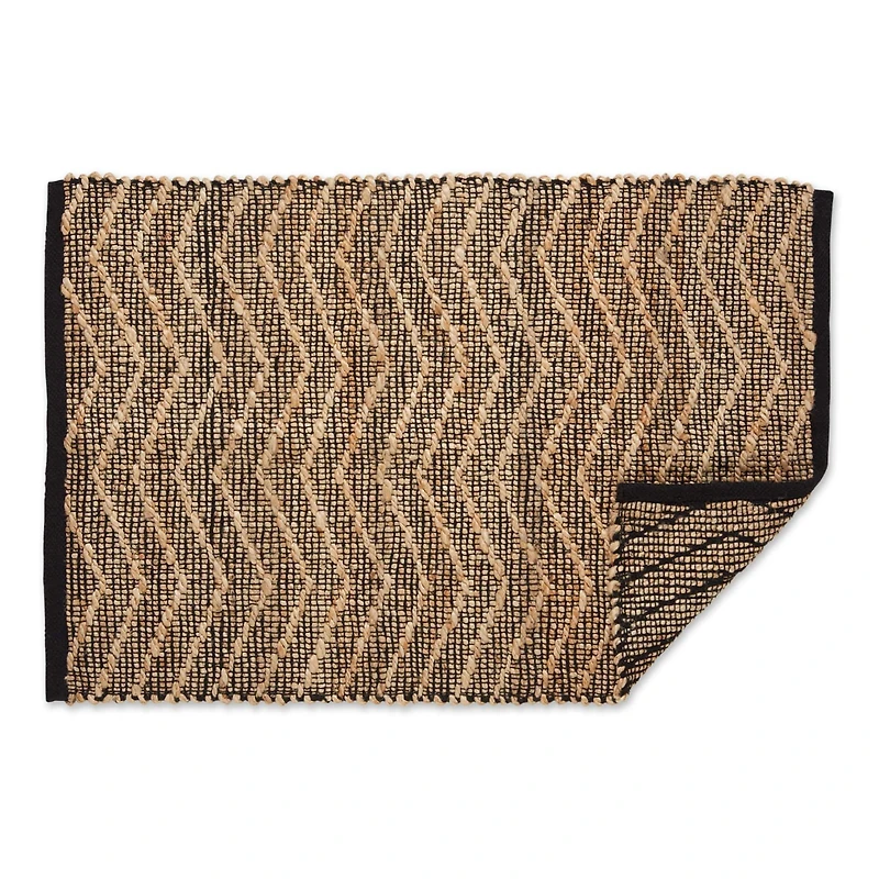 DII® Black With Natural Jute Chevron Hand-Loomed Rug, 2ft. x 3ft.