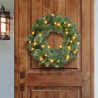 24" Pre-Lit Pine Wreath