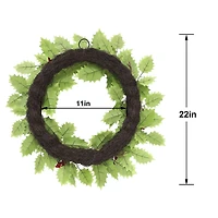 22" Red Berry & Holly Wreath by Ashland®