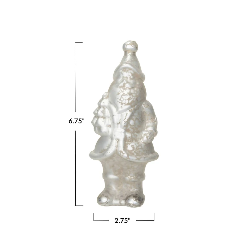 Hello Honey® 6.75" White Decorative Mercury Glass Santa