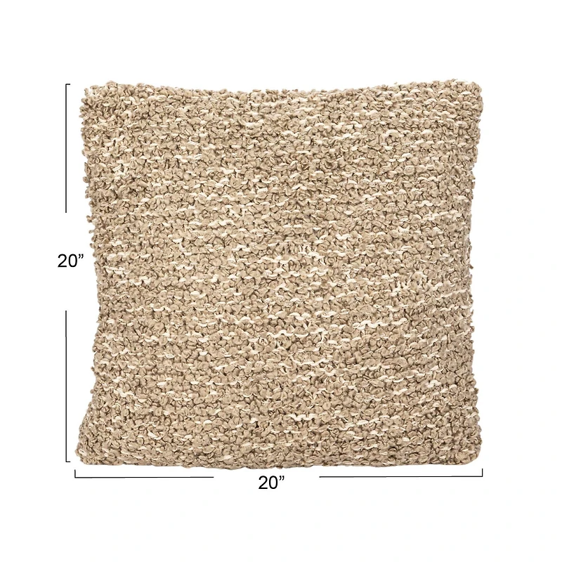 Hello Honey® 20" Woven Cotton Blend Bouclé Pillow
