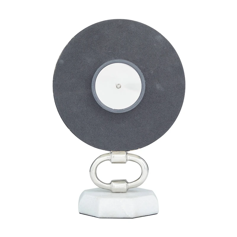 Silver Modern Abstract Clock, 8" x 5" x 12"