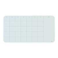 U Brands Frameless White Frosted Magnetic Monthly Calendar Cubicle/Wall Glass Dry-Erase Board, 23" x 12"