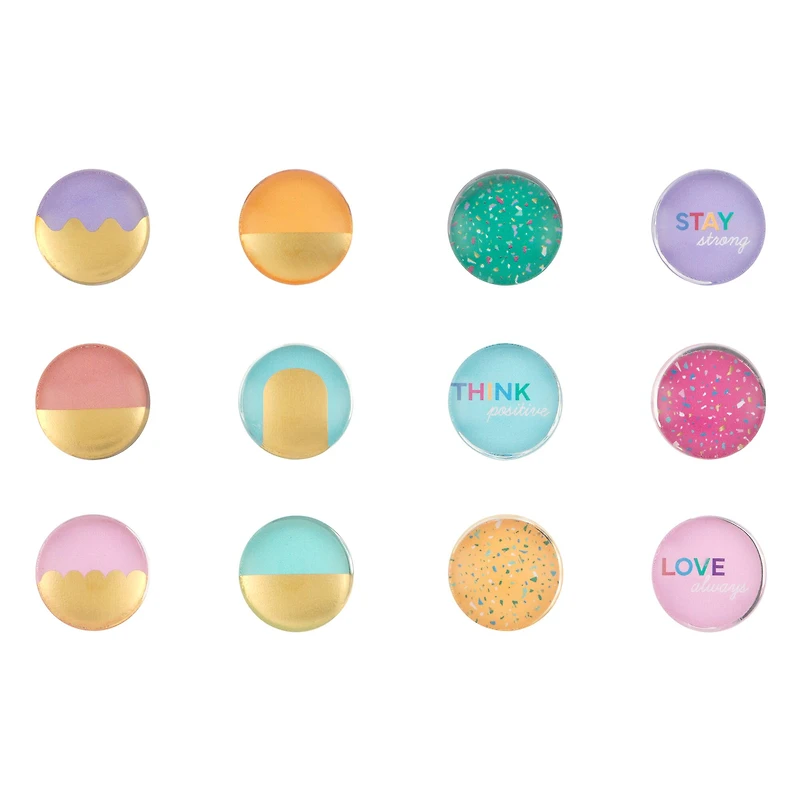 Assorted 1" Glass Magnets, 6pc. by Fab Finds