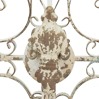 White Iron French Country Wall Sconce, 24" x 17" x 5"