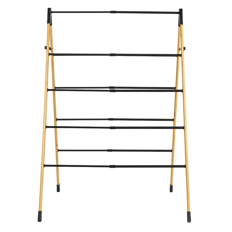 Household Essentials Bamboo V-Shaped Expandable Laundry Drying Rack