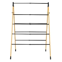 Household Essentials Bamboo V-Shaped Expandable Laundry Drying Rack