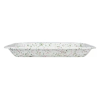 Hello Honey® 10.5" Mint & Pink Splatter Enameled Metal Platter