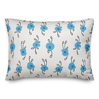 Blue Blooms 14" x 20" Throw Pillow