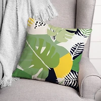 Modern Geometric Palm 18" x 18" Throw Pillow