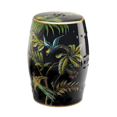 18" Tropical Birds Decorative Stool