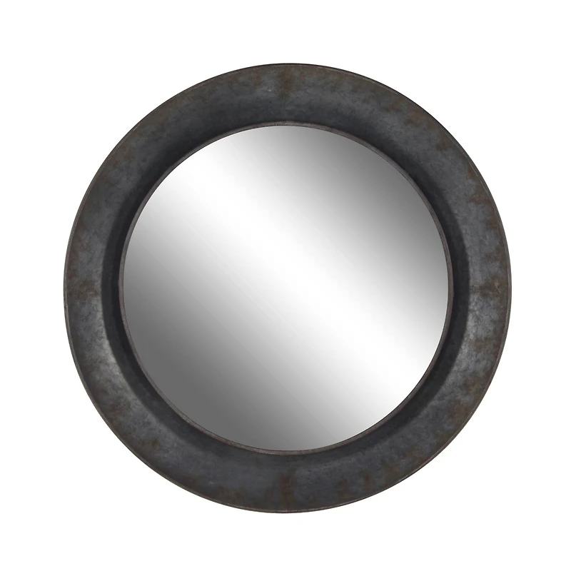 Gray Industrial Metal Wall Mirror