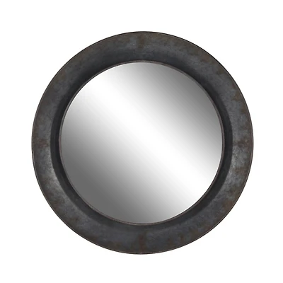 Gray Industrial Metal Wall Mirror