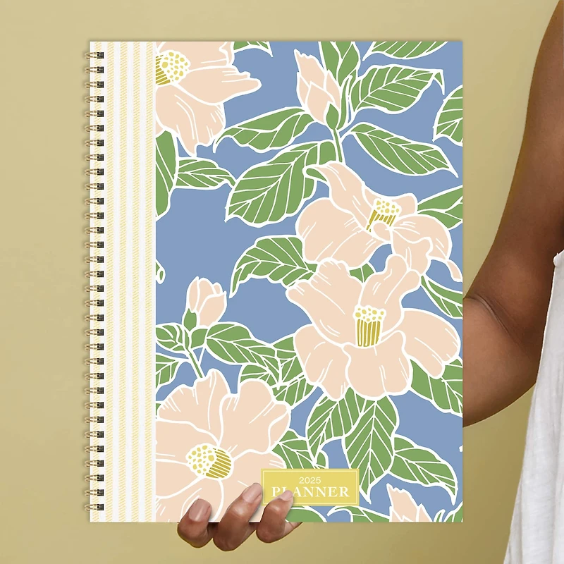 TF Publishing 2025 Large Gardenia Weekly Monthly Spiral Planner