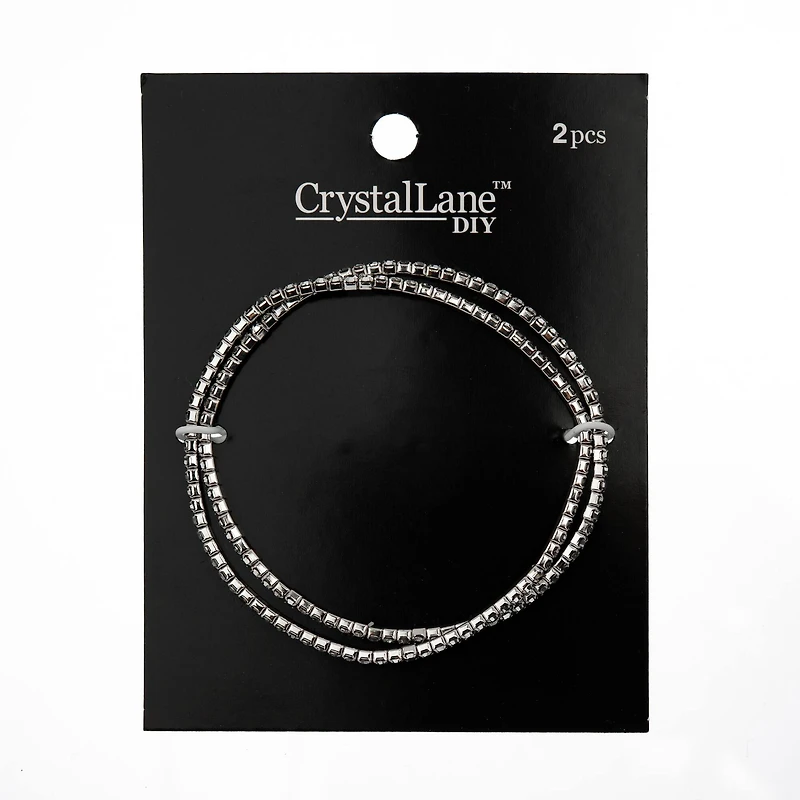 Crystal Lane DIY Silver Rhinestones Bracelets, 2ct.