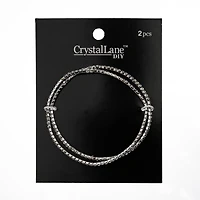 Crystal Lane DIY Silver Rhinestones Bracelets, 2ct.