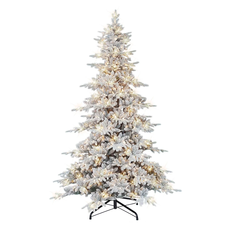 9ft. Pre-Lit Flocked Utah Fir Artificial Christmas Tree, Clear Lights