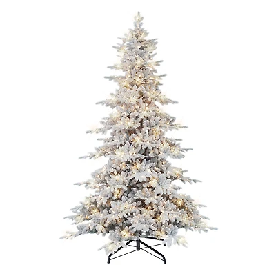 9ft. Pre-Lit Flocked Utah Fir Artificial Christmas Tree, Clear Lights
