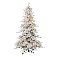 9ft. Pre-Lit Flocked Utah Fir Artificial Christmas Tree, Clear Lights