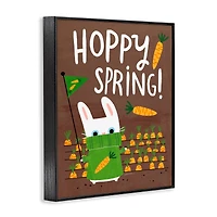 Stupell Industries Happy Spring Bunny & Carrots Framed Giclee Art