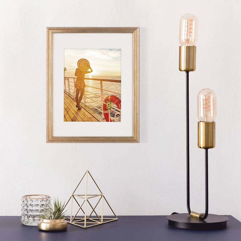 Aspect 8" x 10" Gold Narrow Frame with Mat by Studio Décor®