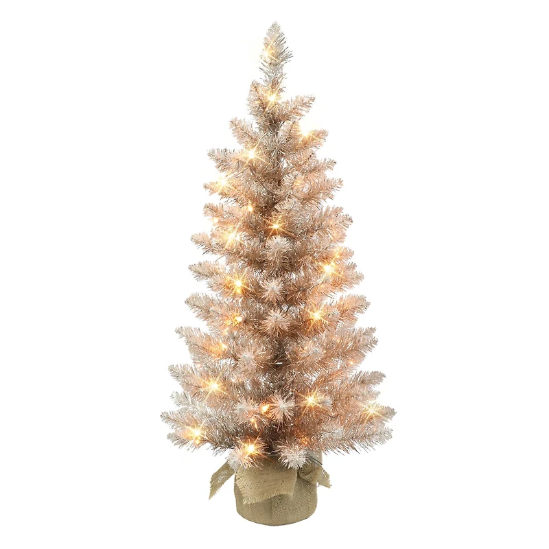 3ft. Pre-Lit Rose Gold Artificial Christmas Tree
