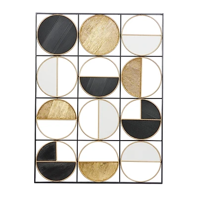 CosmoLiving by Cosmopolitan 40" Black, Silver & Gold Metal Contemporary Wall Décor