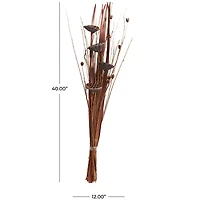 40" Brown Dried Lotus Flower Natural Foliage Bundle