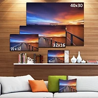 Designart - Picturesque Seashore with Long Pier