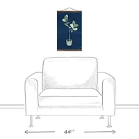 Blue Potted Fiddle Teak Hanging Canvas