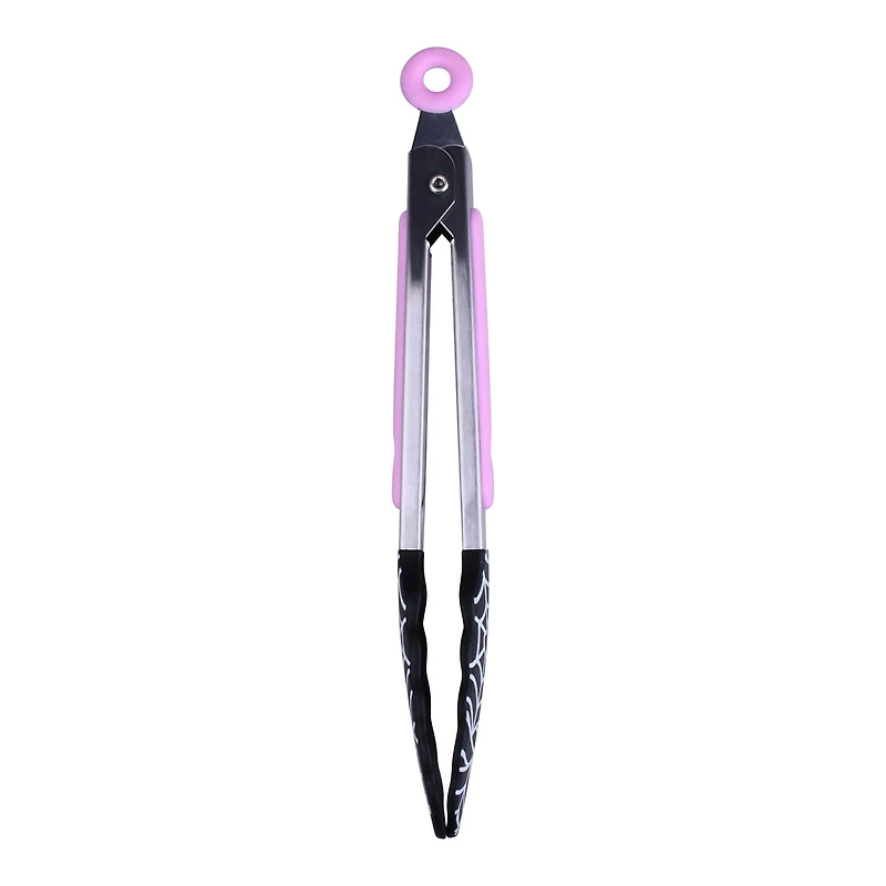 Mini Pink & Black Spiderweb Silicone Tongs by Makery™