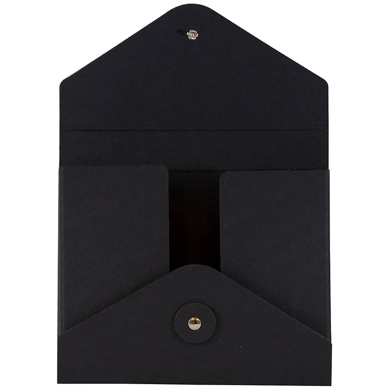 JAM Paper Black 5.25" x 6.75" Button & String Tie Portfolio 