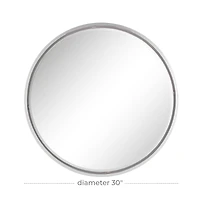 30" Silver Contemporary Metal Wall Mirror