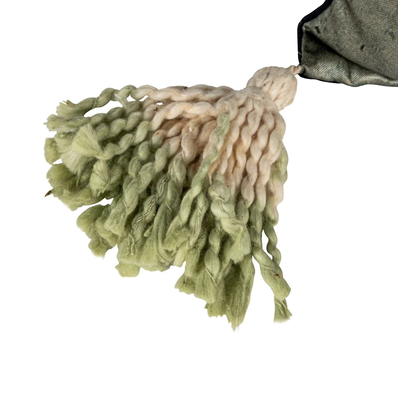 Hello Honey® Aqua Serenity Velvet Tassel Pillow