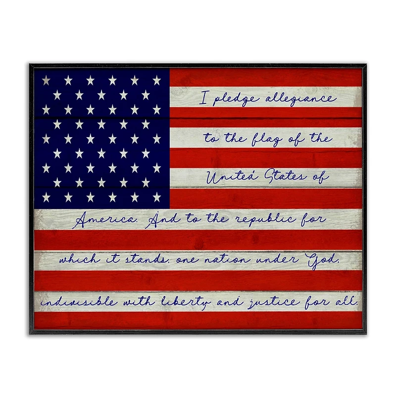 Stupell Industries Pledge of Allegiance Flag Framed Giclee Art