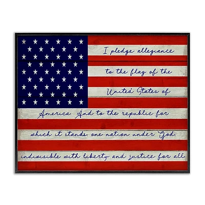 Stupell Industries Pledge of Allegiance Flag Framed Giclee Art