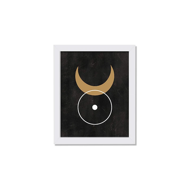 Moon Circle 11" x 14" White Framed Print Under Plexiglass