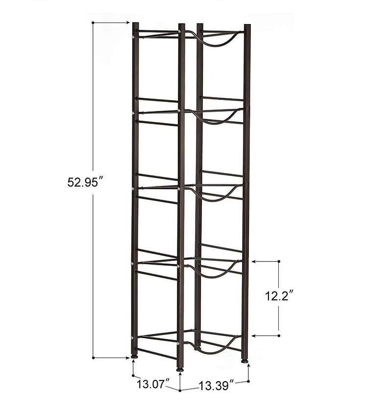 NEX™ Dark Brown 5 Tier 5 Gallon Metal Water Jug Holder Storage Rack