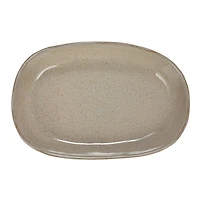 Hello Honey® 9.25" Cream Stoneware Oval Platter with Oversized Feet
