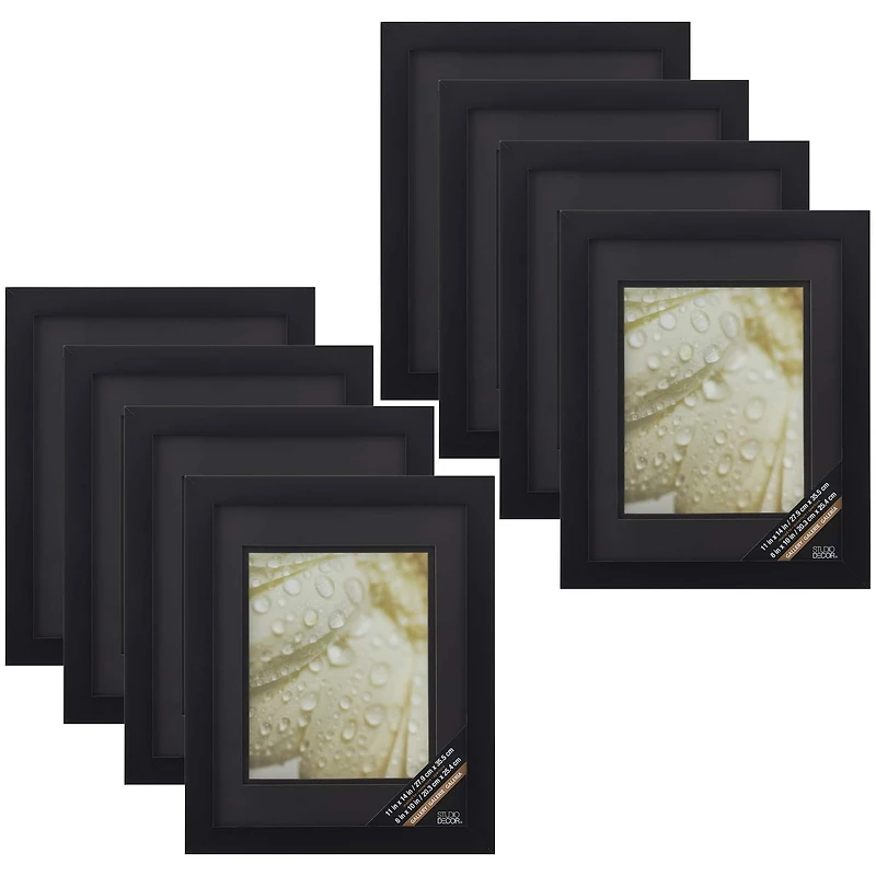 8 Pack: Black Gallery Wall Frame with Double Mat Airfloat Gallery™ by Studio Décor