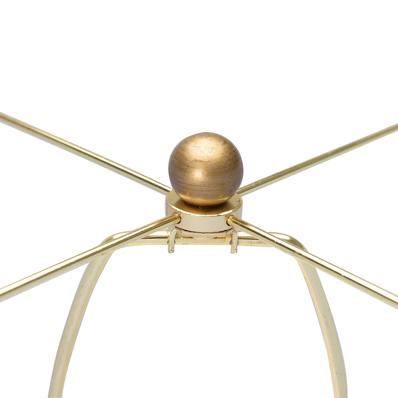 Hello Honey® Glass & Metal Brushed Gold Lamp with White Linen Shade